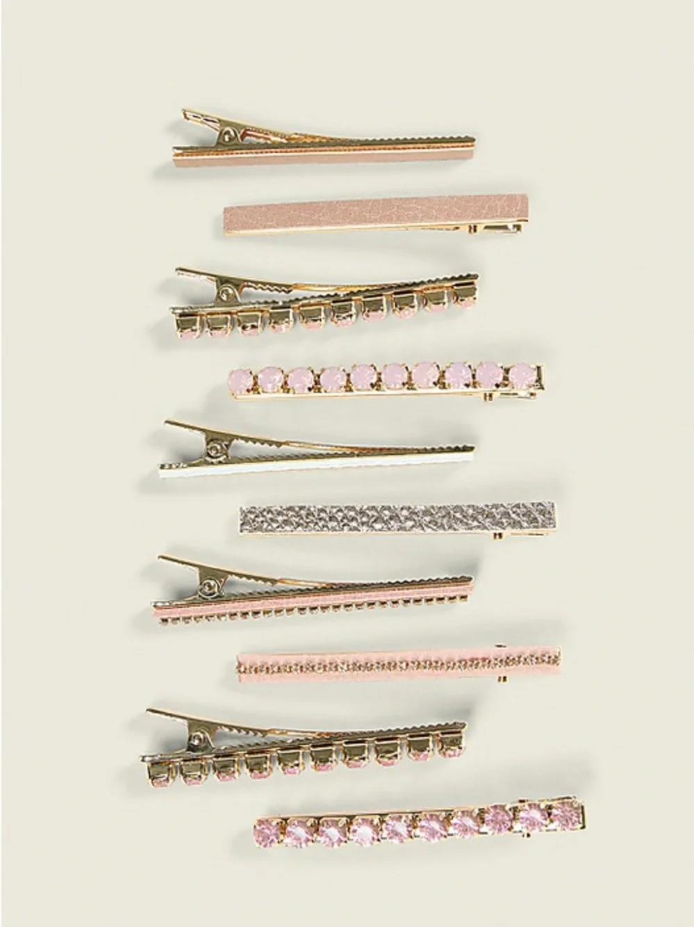 Lane Bryant Gold & Pink Rhinestone Hair Clip Set, New with Tags